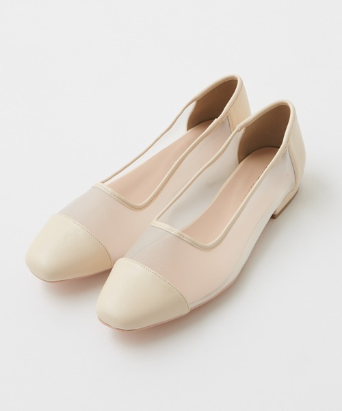 natural couture（ナチュラルクチュール）の「シースルーローパンプス（パンプス・レディース・ブラック/ベージュ/アイボリー・MEDIUM/LARGE）」の2枚目の写真