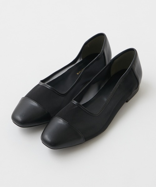 natural couture（ナチュラルクチュール）の「シースルーローパンプス（パンプス・レディース・ブラック/ベージュ/アイボリー・MEDIUM/LARGE）」の3枚目の写真