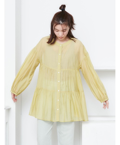 POU DOU DOU（プードゥドゥ）の「シアーティアードチュニックブラウス（シャツ/ブラウス・レディース・ブラック/イエロー/アイボリー/ラベンダー・3）」の17枚目の写真