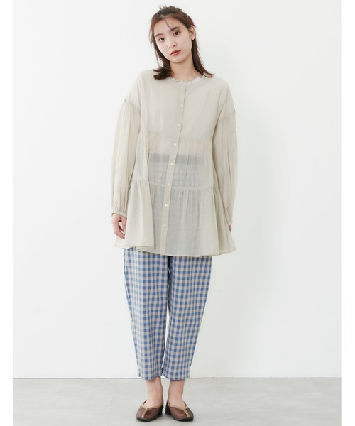 POU DOU DOU（プードゥドゥ）の「シアーティアードチュニックブラウス（シャツ/ブラウス・レディース・ブラック/イエロー/アイボリー/ラベンダー・3）」の6枚目の写真