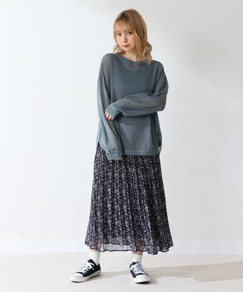 Honeys（ハニーズ）の「メッシュ編アンサンブル（アンサンブル・レディース・ブラック/ベージュ/パープル/ブルー・S/M/L）」の7枚目の写真