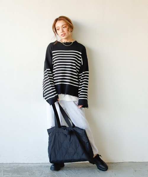 Auntie Rosa Holiday（アンティローザホリデー）の「キルトライナーラージトートバッグ（トートバッグ・レディース・ブラック/カーキ/ナチュラル・FREE）」の4枚目の写真