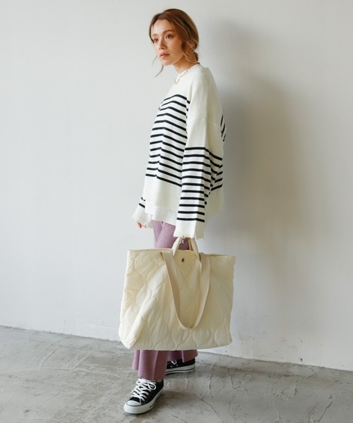 Auntie Rosa Holiday（アンティローザホリデー）の「キルトライナーラージトートバッグ（トートバッグ・レディース・ブラック/カーキ/ナチュラル・FREE）」の15枚目の写真