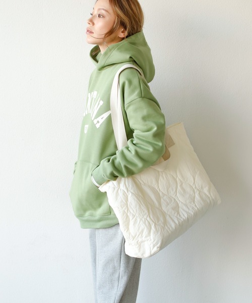 Auntie Rosa Holiday（アンティローザホリデー）の「キルトライナーラージトートバッグ（トートバッグ・レディース・ブラック/カーキ/ナチュラル・FREE）」の9枚目の写真