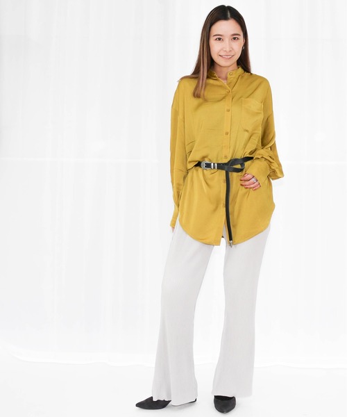 Per sist ence(パーシエンス)の「Per sist ence/パーシエンス セミフレアプリーツパンツ(その他パンツ・レディース・グレー/パープル/ブラック/ベージュ系その他/ベージュ・FREE)」の15枚目の写真