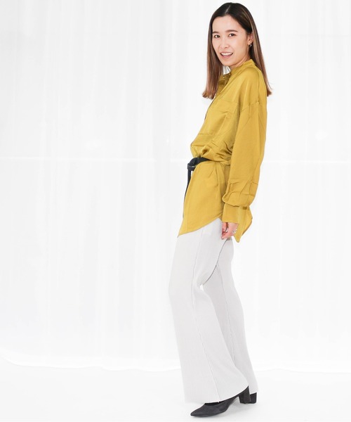 Per sist ence(パーシエンス)の「Per sist ence/パーシエンス セミフレアプリーツパンツ(その他パンツ・レディース・グレー/パープル/ブラック/ベージュ系その他/ベージュ・FREE)」の17枚目の写真