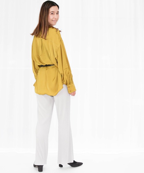 Per sist ence(パーシエンス)の「Per sist ence/パーシエンス セミフレアプリーツパンツ(その他パンツ・レディース・グレー/パープル/ブラック/ベージュ系その他/ベージュ・FREE)」の19枚目の写真