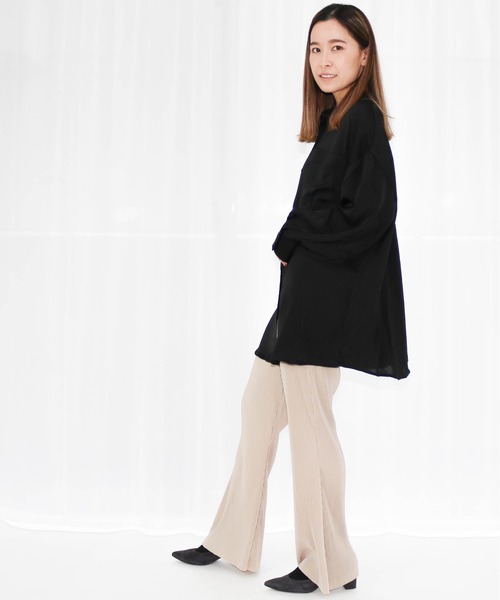 Per sist ence(パーシエンス)の「Per sist ence/パーシエンス セミフレアプリーツパンツ(その他パンツ・レディース・グレー/パープル/ブラック/ベージュ系その他/ベージュ・FREE)」の22枚目の写真