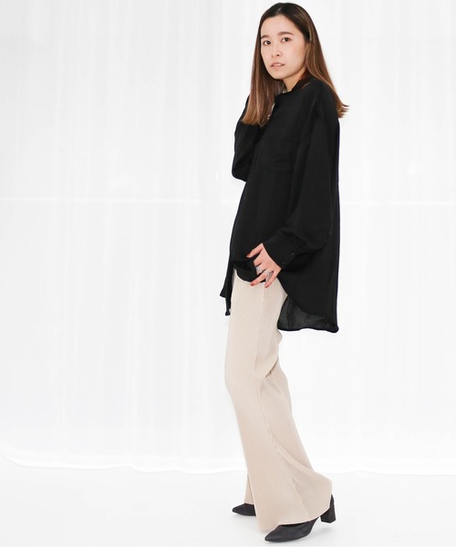 Per sist ence(パーシエンス)の「Per sist ence/パーシエンス セミフレアプリーツパンツ(その他パンツ・レディース・グレー/パープル/ブラック/ベージュ系その他/ベージュ・FREE)」の20枚目の写真