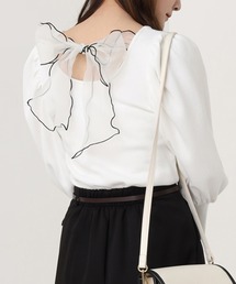 one after another NICE CLAUP | Ｂａｃｋリボンテレコトップス(Tシャツ/カットソー)