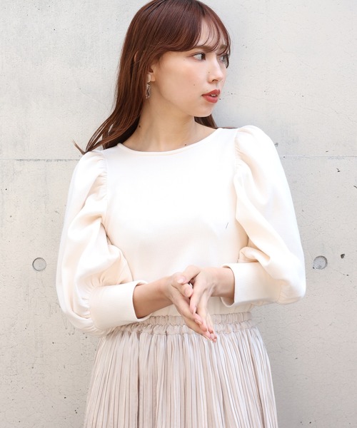 one after another NICE CLAUP(ワンアフターアナザーナイスクラップ)の「Backリボンテレコトップス(Tシャツ/カットソー・レディース・ブラック/ベージュ/オフホワイト/アイボリー・FREE)」の20枚目の写真