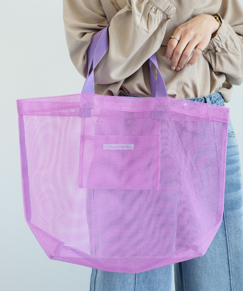 Lilas Campbell（リラキャンベル）の「・リラキャンベル　ネットバッグ＊（トートバッグ・レディース・ライトグレー/イエロー/ラベンダー・FREE）」の3枚目の写真