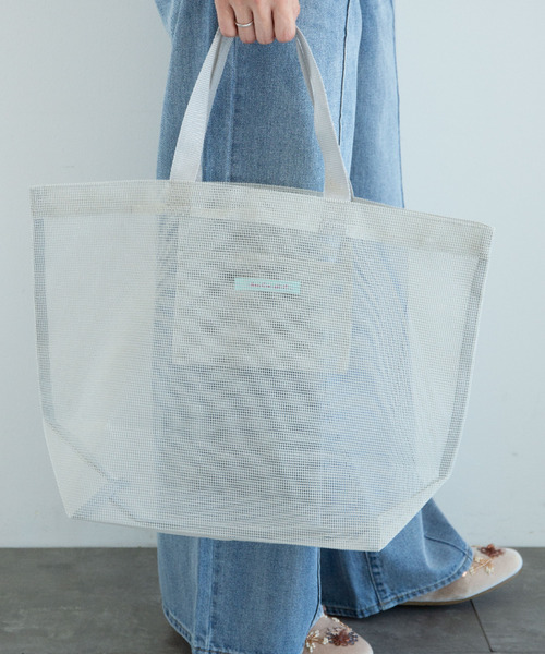 Lilas Campbell（リラキャンベル）の「・リラキャンベル　ネットバッグ＊（トートバッグ・レディース・ライトグレー/イエロー/ラベンダー・FREE）」の2枚目の写真