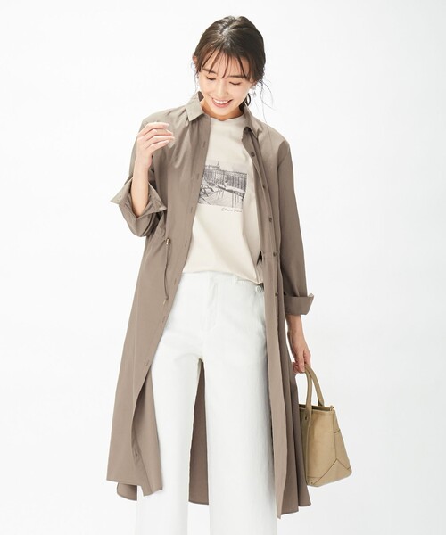 J.PRESS(ジェイプレス)の「【洗える】ソフトタイプライター ワンピース(シャツワンピース・レディース・ベージュ系/カーキ系/サックスブルー系・11/9)」の3枚目の写真