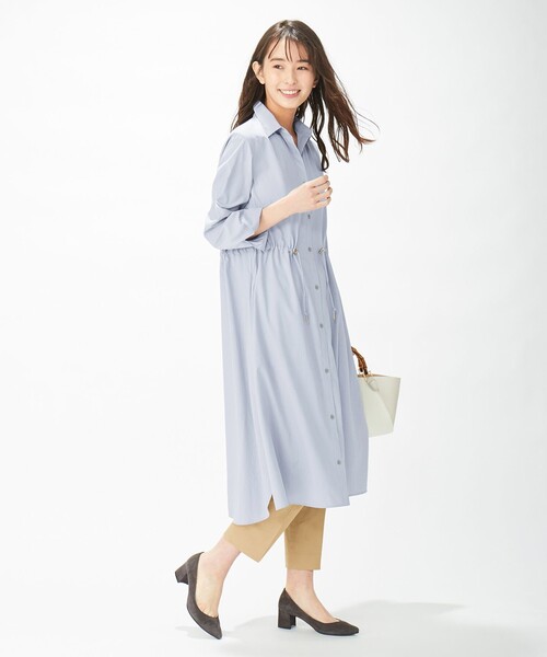 J.PRESS(ジェイプレス)の「【洗える】ソフトタイプライター ワンピース(シャツワンピース・レディース・ベージュ系/カーキ系/サックスブルー系・11/9)」の4枚目の写真