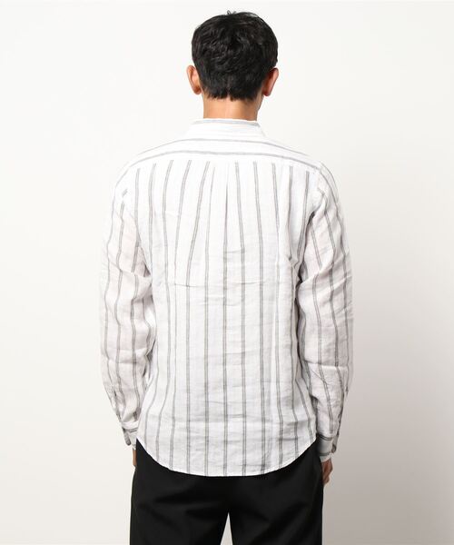 DETAILS（ディテールズ）の「DETAILS /  Herdmans社リネンシャツ（シャツ/ブラウス・メンズ・ベージュ/ネイビー・MEDIUM/LARGE）」の4枚目の写真