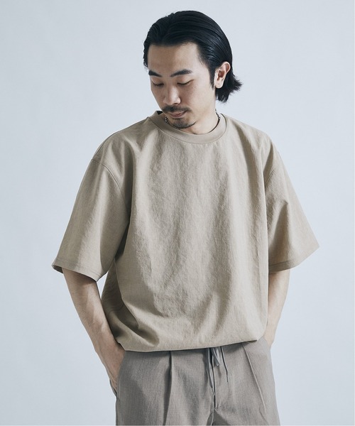 JOURNAL STANDARD（ジャーナルスタンダード）の「【EVALET / エバレット】ストレッチ ウォッシャブル Tシャツ / 無地T（Tシャツ/カットソー・メンズ・ブラック/ベージュ/ネイビー/グレー/オフホワイト/キャメル・SMALL/MEDIUM/LARGE）」の4枚目の写真