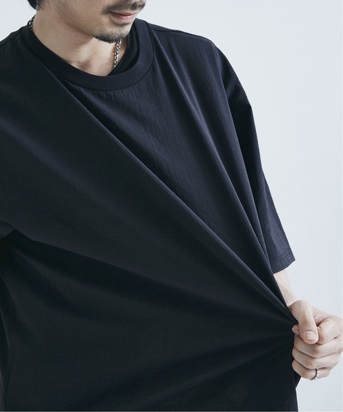 JOURNAL STANDARD（ジャーナルスタンダード）の「【EVALET / エバレット】ストレッチ ウォッシャブル Tシャツ / 無地T（Tシャツ/カットソー・メンズ・ブラック/ベージュ/ネイビー/グレー/オフホワイト/キャメル・SMALL/MEDIUM/LARGE）」の2枚目の写真