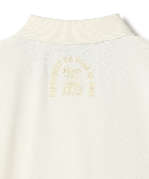 schott（ショット）の「Schott/ショット/PINST SPIDER EMB LINE POLO SHIRT/ピンストスパイダー ポロシャツ（ポロシャツ・メンズ・ホワイト/ブラック・LARGE/MEDIUM/X-LARGE）」の5枚目の写真