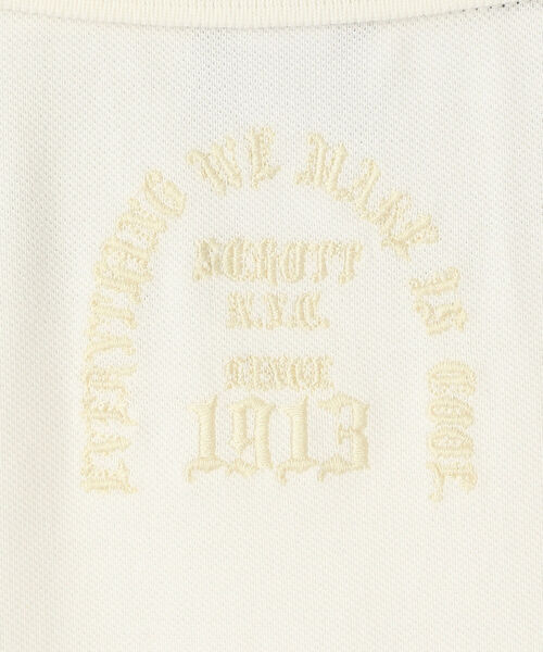 schott（ショット）の「Schott/ショット/PINST SPIDER EMB LINE POLO SHIRT/ピンストスパイダー ポロシャツ（ポロシャツ・メンズ・ホワイト/ブラック・LARGE/MEDIUM/X-LARGE）」の8枚目の写真