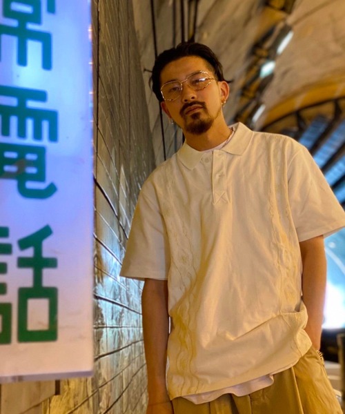 schott（ショット）の「Schott/ショット/PINST SPIDER EMB LINE POLO SHIRT/ピンストスパイダー ポロシャツ（ポロシャツ・メンズ・ホワイト/ブラック・LARGE/MEDIUM/X-LARGE）」の13枚目の写真