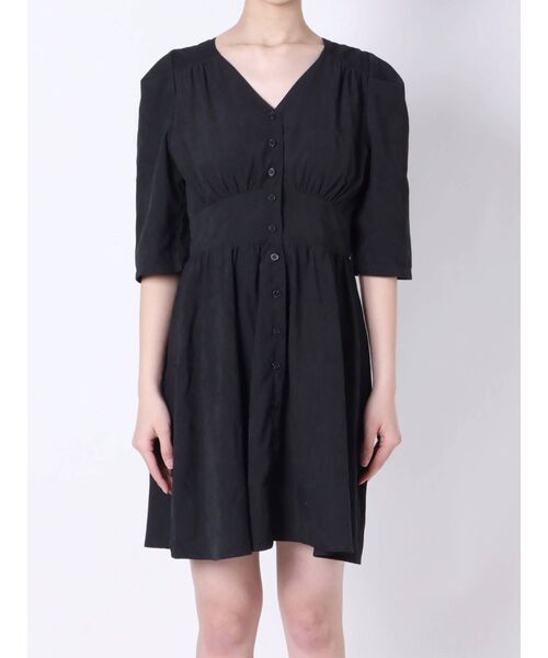 EMODA（エモダ）の「タックスリーブミニワンピース（ワンピース・レディース・ブラック/ベージュ/アイボリー・FREE）」の3枚目の写真