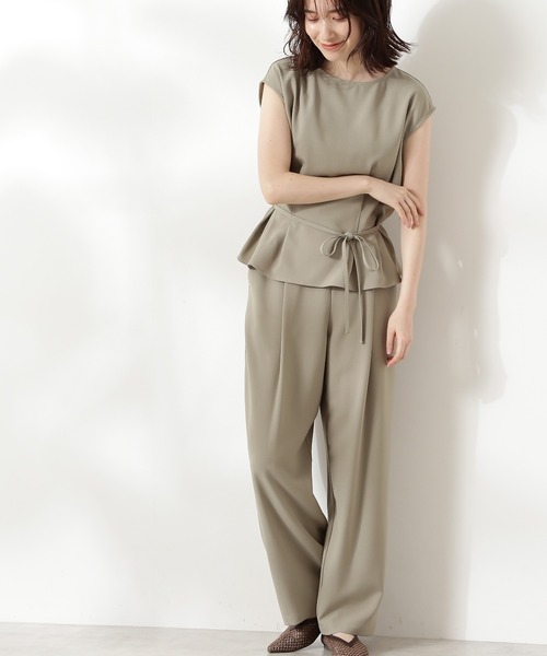 N.（N. Natural Beauty Basic）（エヌエヌナチュラルビューティーベーシック）の「麻調セットアップ（ワンピース・レディース・ブラック/ブラウン/カーキ/ピンク・MEDIUM）」の4枚目の写真