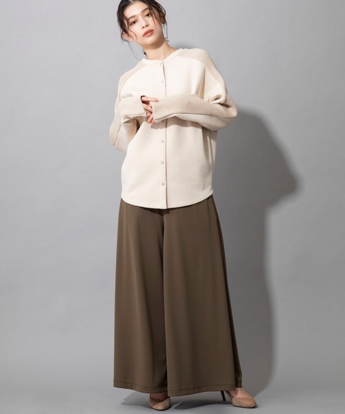 Munich（ミューニック）の「ハイツイストダブルニット　ドレープフレアパンツ（その他パンツ・レディース・ブラック/グレイッシュベージュ/カーキ・XS/S/M）」の15枚目の写真