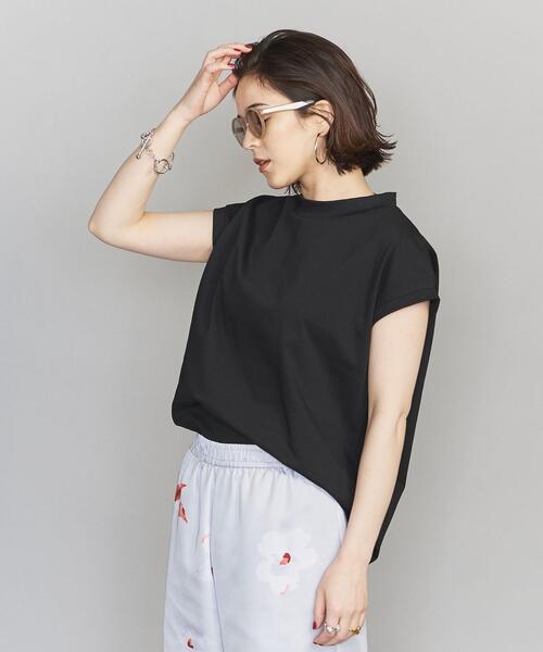 BEAUTY&YOUTH UNITED ARROWS（ビューティーアンドユースユナイテッドアローズ）の「BY コットンモックネックノースリーブカットソー（Tシャツ/カットソー・レディース・オレンジ系その他/ホワイト/ブラック・FREE）」の2枚目の写真