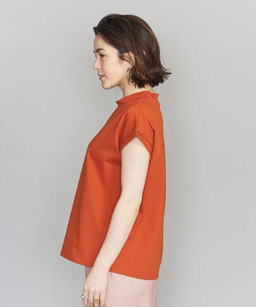BEAUTY&YOUTH UNITED ARROWS（ビューティーアンドユースユナイテッドアローズ）の「BY コットンモックネックノースリーブカットソー（Tシャツ/カットソー・レディース・オレンジ系その他/ホワイト/ブラック・FREE）」の5枚目の写真