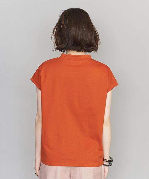 BEAUTY&YOUTH UNITED ARROWS（ビューティーアンドユースユナイテッドアローズ）の「BY コットンモックネックノースリーブカットソー（Tシャツ/カットソー・レディース・オレンジ系その他/ホワイト/ブラック・FREE）」の6枚目の写真