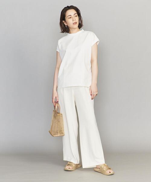 BEAUTY&YOUTH UNITED ARROWS（ビューティーアンドユースユナイテッドアローズ）の「BY コットンモックネックノースリーブカットソー（Tシャツ/カットソー・レディース・オレンジ系その他/ホワイト/ブラック・FREE）」の12枚目の写真