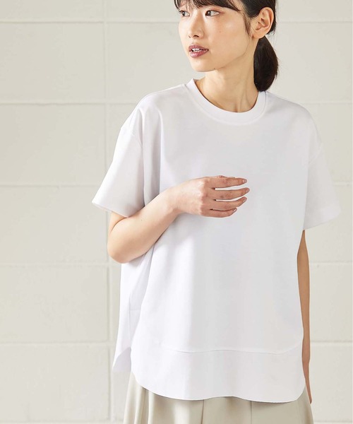 OUVRAGE CLASSE(ウヴラージュクラス)の「切替Tシャツ【オンラインストア限定販売】(Tシャツ/カットソー・レディース・ブラック/ライトグレー/オフホワイト/ネイビー・FREE)」の1枚目の写真