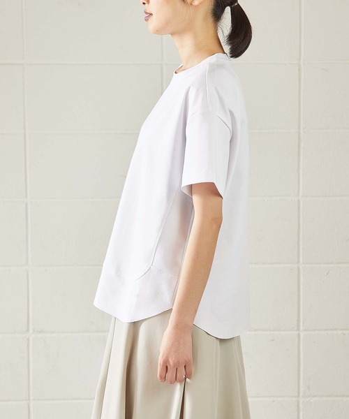 OUVRAGE CLASSE(ウヴラージュクラス)の「切替Tシャツ【オンラインストア限定販売】(Tシャツ/カットソー・レディース・ブラック/ライトグレー/オフホワイト/ネイビー・FREE)」の5枚目の写真