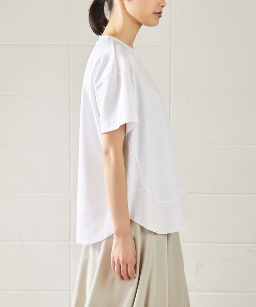 OUVRAGE CLASSE(ウヴラージュクラス)の「切替Tシャツ【オンラインストア限定販売】(Tシャツ/カットソー・レディース・ブラック/ライトグレー/オフホワイト/ネイビー・FREE)」の7枚目の写真