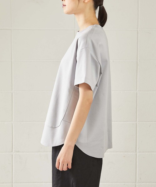 OUVRAGE CLASSE(ウヴラージュクラス)の「切替Tシャツ【オンラインストア限定販売】(Tシャツ/カットソー・レディース・ブラック/ライトグレー/オフホワイト/ネイビー・FREE)」の9枚目の写真