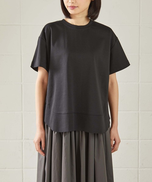 OUVRAGE CLASSE(ウヴラージュクラス)の「切替Tシャツ【オンラインストア限定販売】(Tシャツ/カットソー・レディース・ブラック/ライトグレー/オフホワイト/ネイビー・FREE)」の12枚目の写真