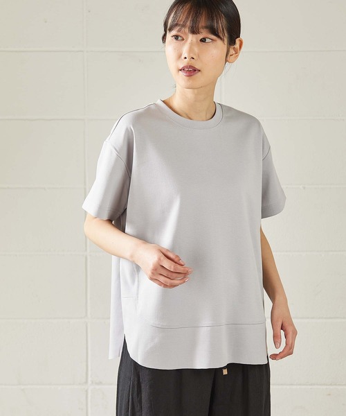 OUVRAGE CLASSE(ウヴラージュクラス)の「切替Tシャツ【オンラインストア限定販売】(Tシャツ/カットソー・レディース・ブラック/ライトグレー/オフホワイト/ネイビー・FREE)」の21枚目の写真