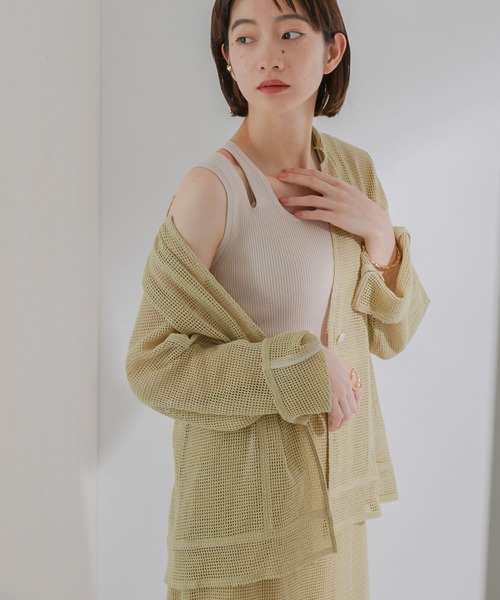 KBF（ケイビーエフ）の「カットショルダーリブタンク（タンクトップ・レディース・チャコールグレー/ベージュ/ブルー・ONE）」の22枚目の写真