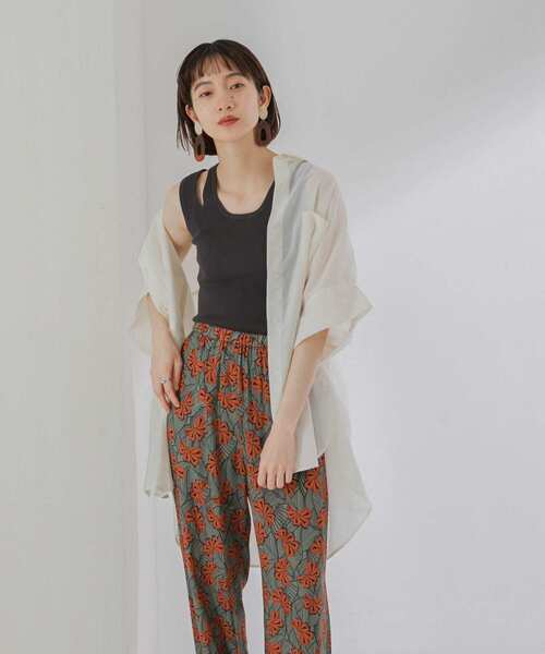 KBF（ケイビーエフ）の「カットショルダーリブタンク（タンクトップ・レディース・チャコールグレー/ベージュ/ブルー・ONE）」の10枚目の写真