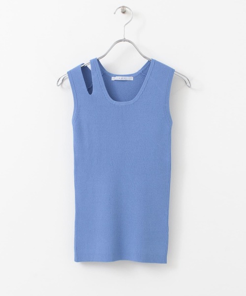 KBF（ケイビーエフ）の「カットショルダーリブタンク（タンクトップ・レディース・チャコールグレー/ベージュ/ブルー・ONE）」の19枚目の写真