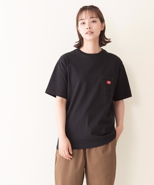 Dickies(ディッキーズ)の「【DICKIES/ディッキーズ】ワンポイントブランドロゴポケTシャツ(Tシャツ/カットソー・レディース・ホワイト/ライトグレー/ブラック/オレンジ/ライトグリーン/オフホワイト・LARGE/MEDIUM)」の4枚目の写真