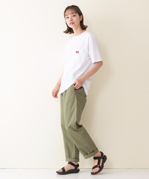 Dickies(ディッキーズ)の「【DICKIES/ディッキーズ】ワンポイントブランドロゴポケTシャツ(Tシャツ/カットソー・レディース・ホワイト/ライトグレー/ブラック/オレンジ/ライトグリーン/オフホワイト・LARGE/MEDIUM)」の8枚目の写真