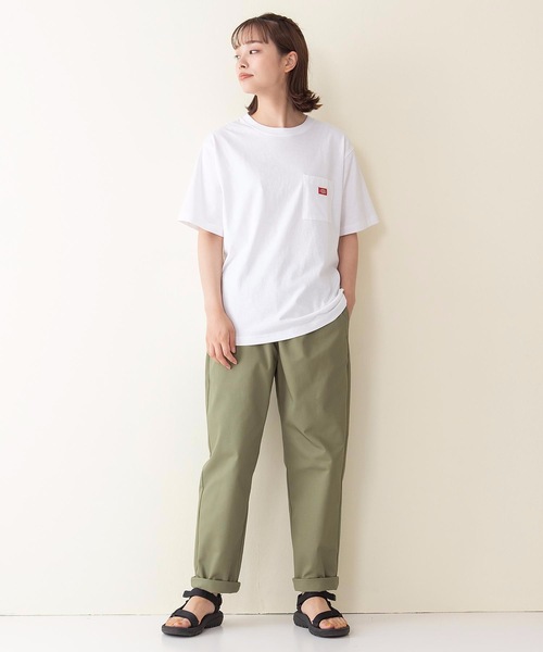 Dickies(ディッキーズ)の「【DICKIES/ディッキーズ】ワンポイントブランドロゴポケTシャツ(Tシャツ/カットソー・レディース・ホワイト/ライトグレー/ブラック/オレンジ/ライトグリーン/オフホワイト・LARGE/MEDIUM)」の9枚目の写真