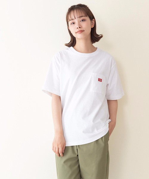 Dickies(ディッキーズ)の「【DICKIES/ディッキーズ】ワンポイントブランドロゴポケTシャツ(Tシャツ/カットソー・レディース・ホワイト/ライトグレー/ブラック/オレンジ/ライトグリーン/オフホワイト・LARGE/MEDIUM)」の10枚目の写真