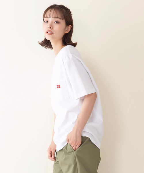 Dickies(ディッキーズ)の「【DICKIES/ディッキーズ】ワンポイントブランドロゴポケTシャツ(Tシャツ/カットソー・レディース・ホワイト/ライトグレー/ブラック/オレンジ/ライトグリーン/オフホワイト・LARGE/MEDIUM)」の11枚目の写真