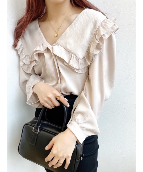 JUMELLE（ジュメロ）の「シッティブラウス（シャツ/ブラウス・レディース・グレー/ブラウン・FREE）」の2枚目の写真