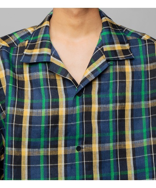 APPLEBUM（アップルバム）の「90's Linen Check S/S Oversize Shirt（シャツ/ブラウス・メンズ・グリーン系その他/ホワイト系その他・LARGE/X-LARGE/MEDIUM）」の8枚目の写真