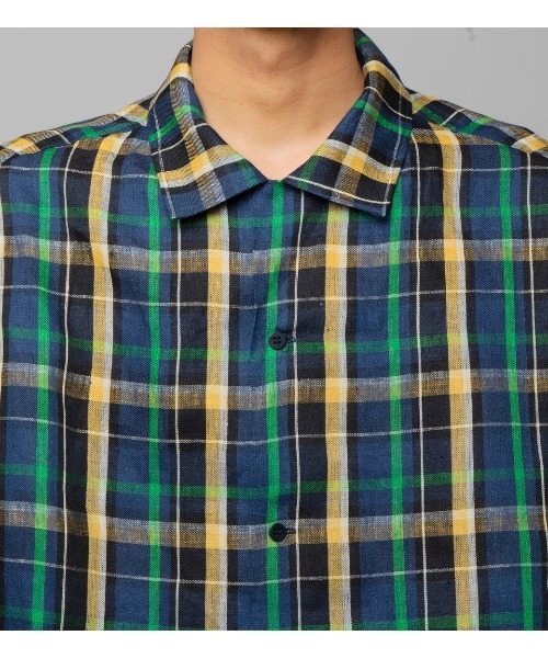 APPLEBUM（アップルバム）の「90's Linen Check S/S Oversize Shirt（シャツ/ブラウス・メンズ・グリーン系その他/ホワイト系その他・LARGE/X-LARGE/MEDIUM）」の5枚目の写真