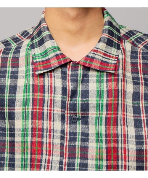 APPLEBUM（アップルバム）の「90's Linen Check S/S Oversize Shirt（シャツ/ブラウス・メンズ・グリーン系その他/ホワイト系その他・LARGE/X-LARGE/MEDIUM）」の7枚目の写真